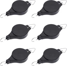 6 Pack Plant Pulley Retractable Hanger, Easy Reach Black 