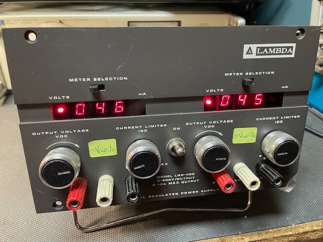 LAMBDA LQD-425 Dual Regulated Power Supply, Output: 0-250 VDC/ 0.13AMPS MAX