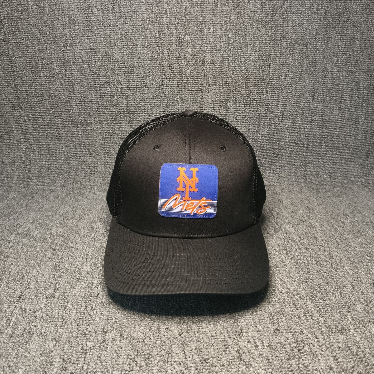'47 Brand MLB New York Mets Trucker Snapback Hat Black Mesh Back Cap