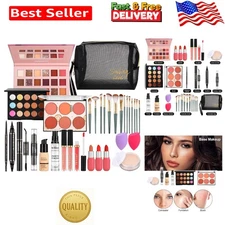 Luxury Makeup Kit: Multicolor Travel Set with Brushes, Palettes, and More