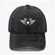 DD-214 Military Veteran Dad Hat Distressed Baseball Cap Tactical Style Gift