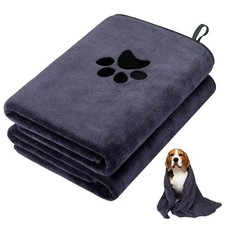Microfiber Dog Towel 100cm x 50cm Blanket Grey 100x50cm 2 Pieces