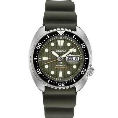 SEIKO ProspeX SRPE05K1 King Turtle Diver's Automatic Watch Green Rubber NOS 200m