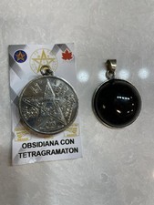 Obsidian Tetragrammaton- Obsidiana  Pentagram Pendant - Protection 1 piece-Large