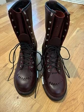 Wesco Mens Burgundy  Boots Size 9D H12in