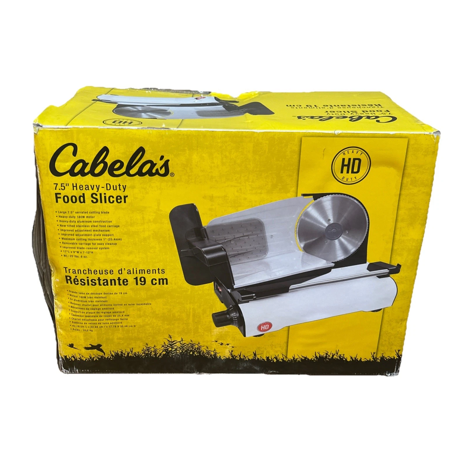 Cabela's HD HEAVY DUTY 7.5" Exclusive Food Slicer 180 Watt NEW - product detail image 1