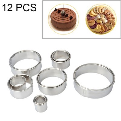 12-teiliges Edelstahl Runde Kuchen & Donut Form Set mit sicheren Kanten