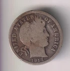 1914-D BARBER DIME 10¢ DENVER MINT 90% SILVER COIN UNITED STATES OF AMERICA