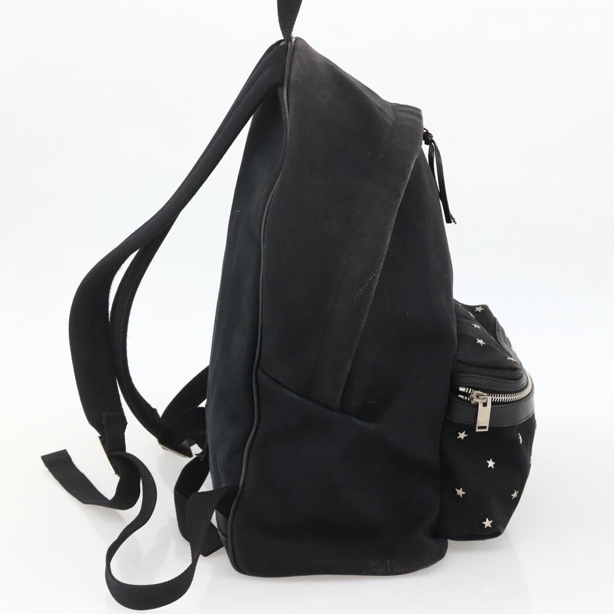 SAINT LAURENT Backpack Canvas Black Silver Auth bs34220 — image 3