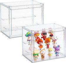 Acrylic Display Cases for Collectibles, 3 Tier Clear Shelf Boxes for Figures, Mi