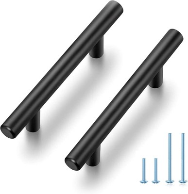 JOY DECOR 30 Pack 5 Inch Cabinet Pulls 3 Hole Center, Matte Black 
