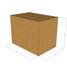 5 18x12x14 Kraft Brown Corrugated Shipping Boxes 32 ECT Single-Wall New
