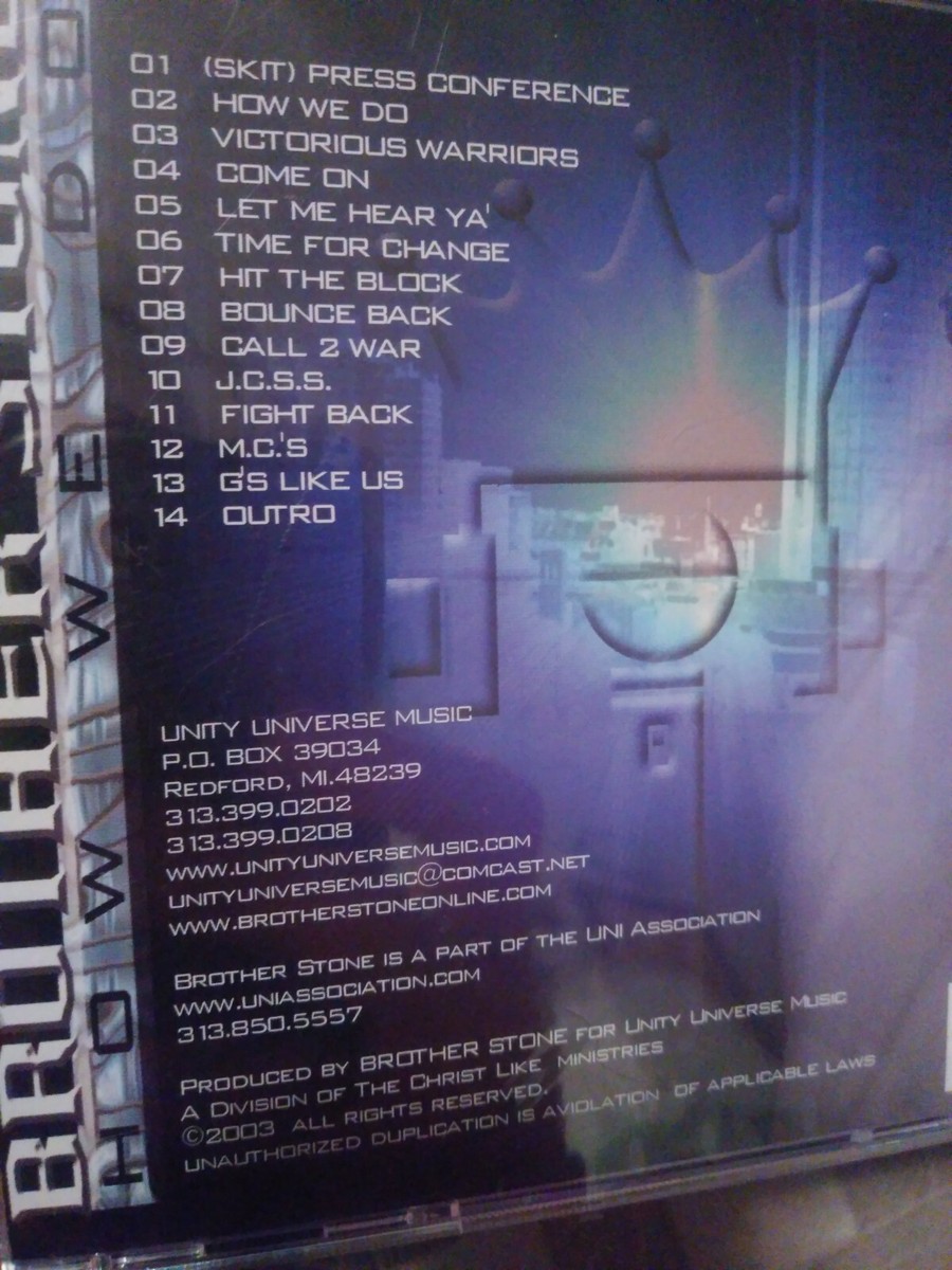 BROTHER STONE-HOW WE DO NEW CD DETROIT RAP HIP-HOP UNITY