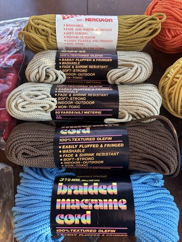Vintage Macrame Braided Cord Yarn Lot 70’s Wenco 3mm 3.5mm LARGE LOT NEW OLD STK - Picture 8 of 8