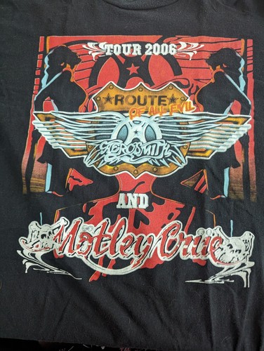Aerosmith Motley Crue Tour 2006 Tshirt XL - Picture 2 of 7