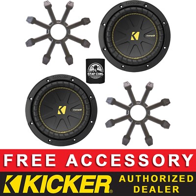 KICKER 50CWCS84 CAR AUDIO 8'' COMPC SERIES SUBWOOFERS WITH GRILLES SINGLE 4 OHMS