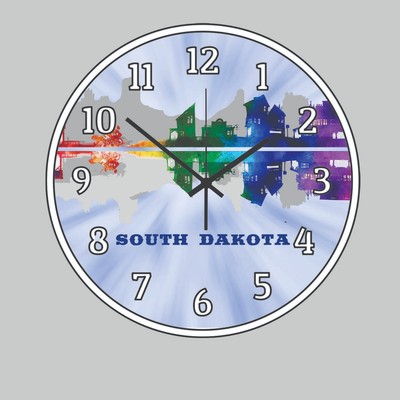 South Dakota  Wall Hanging Wall Clock A Fun  Old West City Skyline Western Art