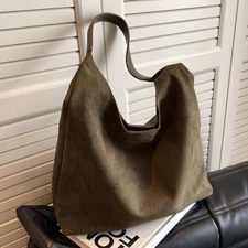 FauxSuede Hobo Bag for Women Slouchy Purse Fashionable Bag Magnetic Closure tote
