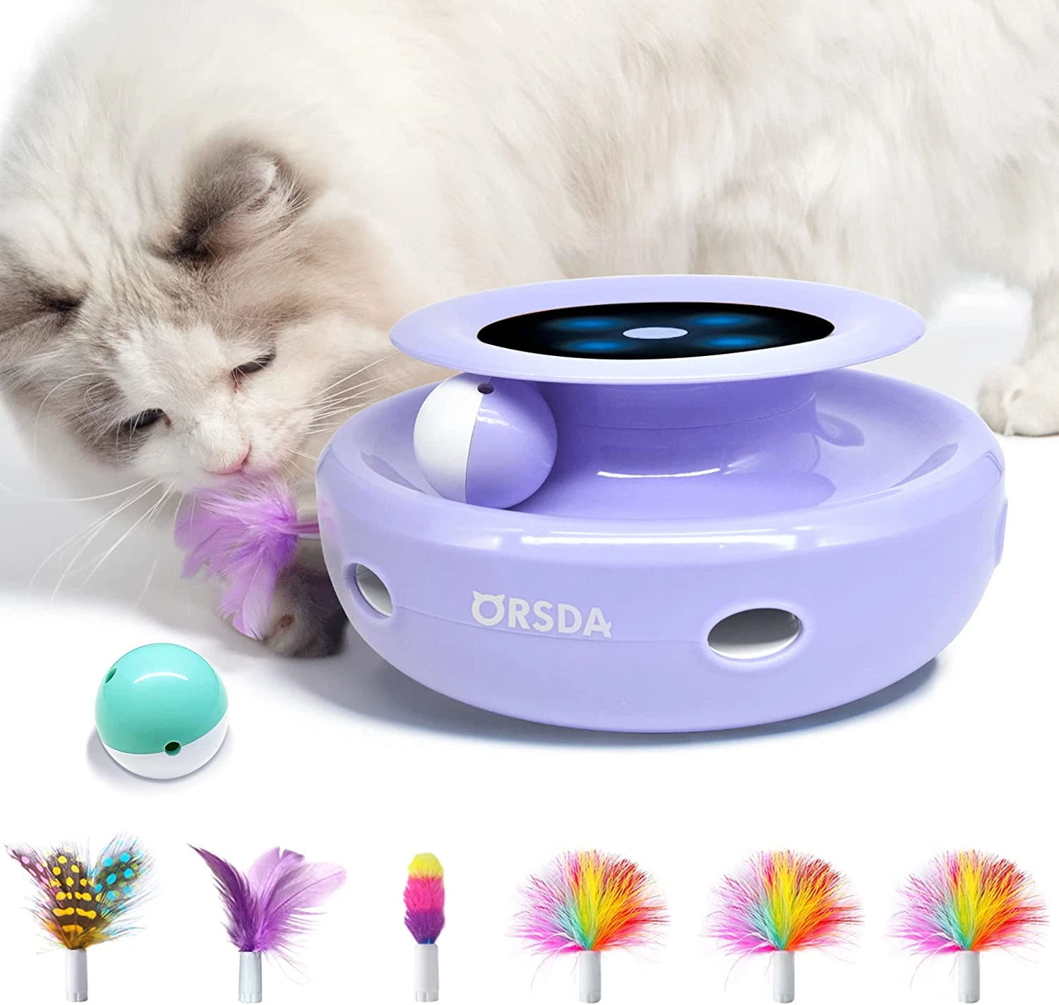 Cat Toys, 2-In-1 Interactive Cat Toys for Indoor Cats, Automatic Cat Toy Balls,