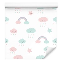 10M Vlies Tapete Kinderzimmer Himmel Wolken Regenbogen Sterne Xxl 1941