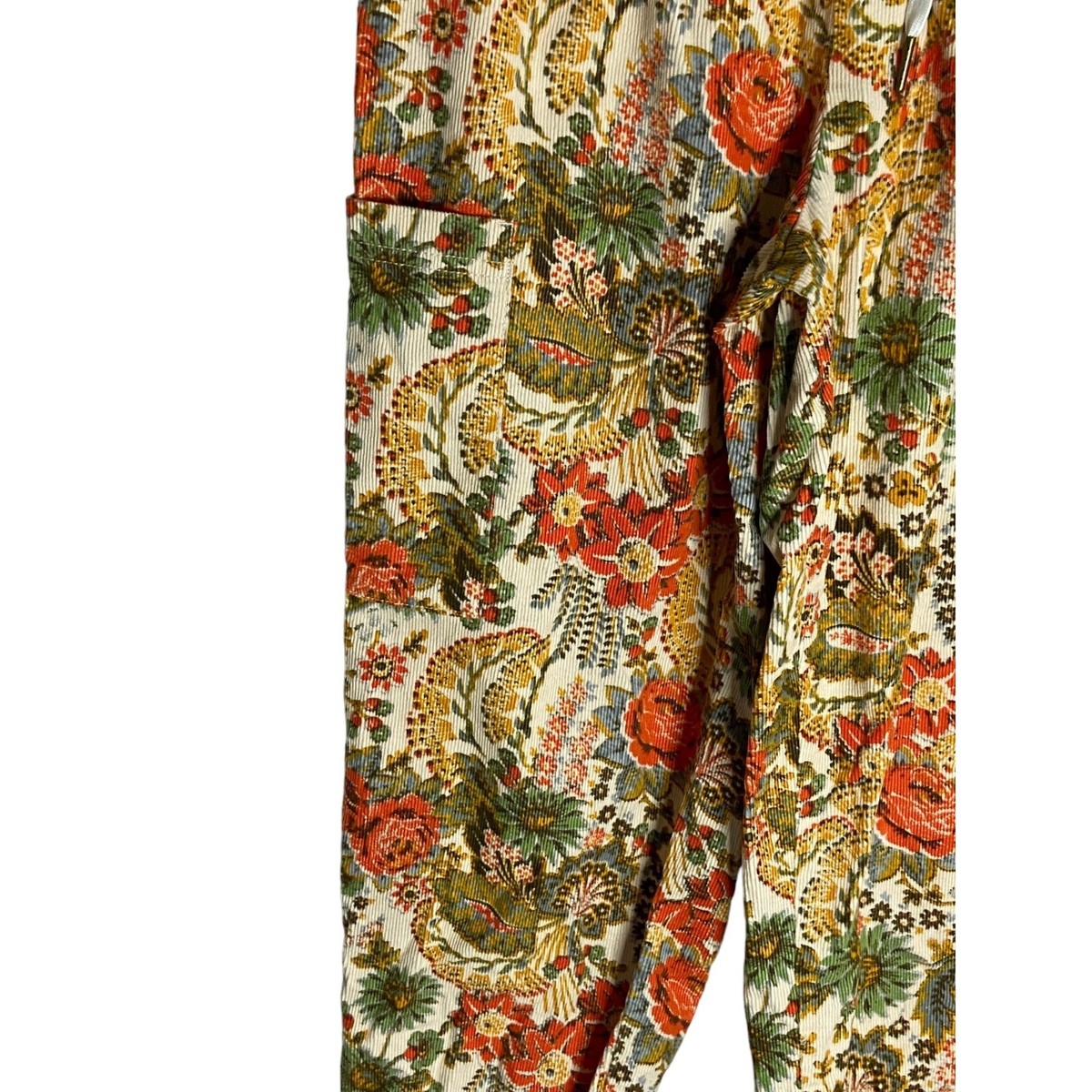 Urban Outfitters Penelope Floral High Rise Corduroy Pants-sz