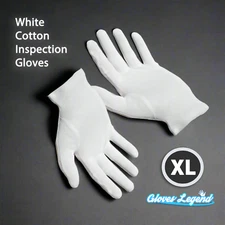 Gloves Legend White Cotton Gloves for Jewelry Coin Silver Work Inspection S~XL