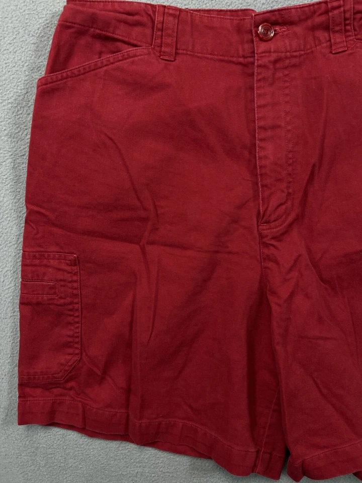 Pantalones Cortos Ciervo Blancos Para Mujer 8 Bermudas Chinas Rojas Bolsillos de Carga Informales Damas Foto 3 de 4