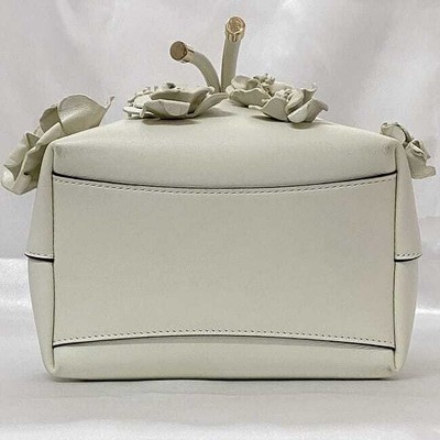 Jimmy Choo 2way bag f-21711 White Good Condition Flower Leather 