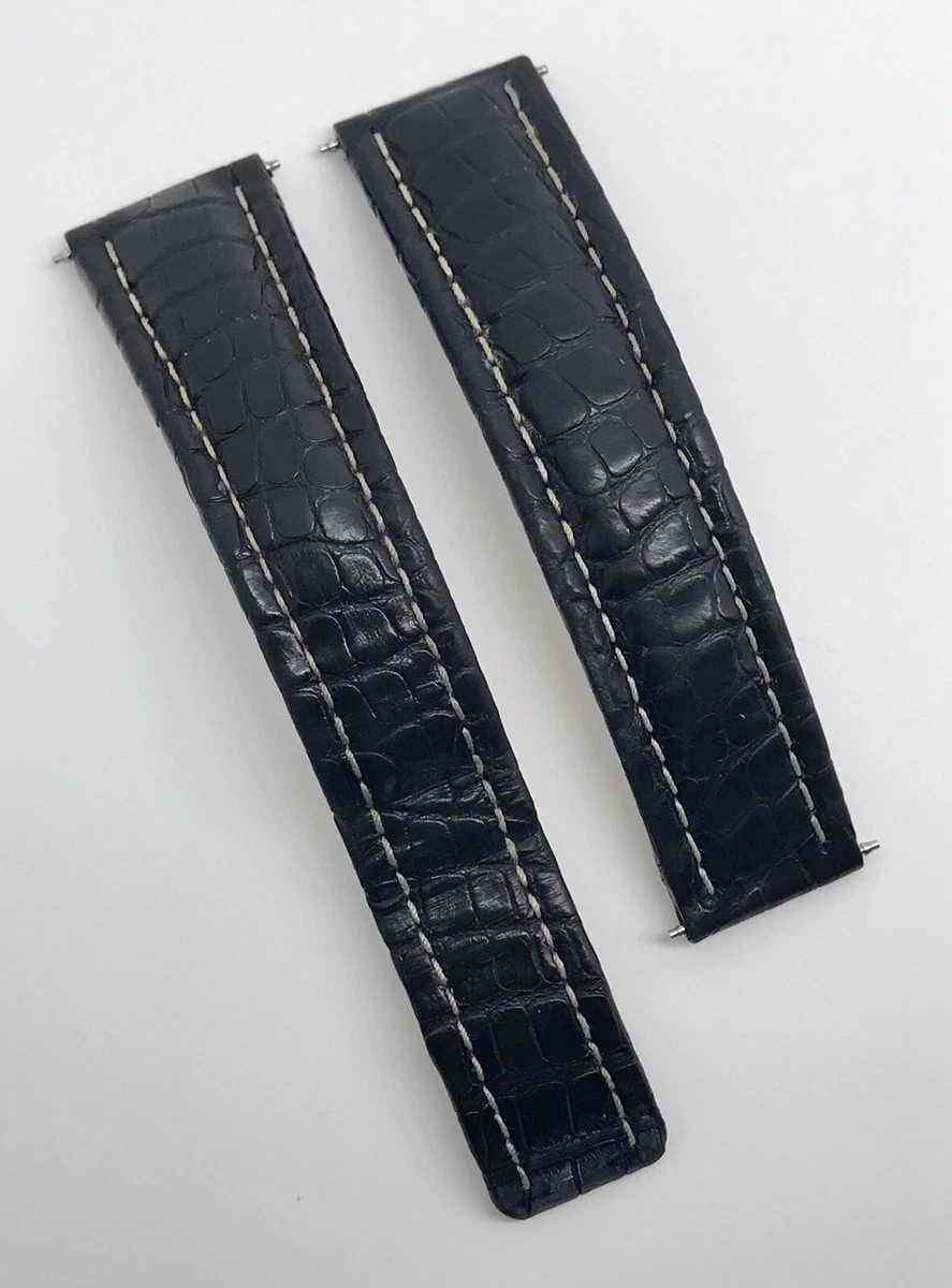Breitling crocodile strap best sale deployment