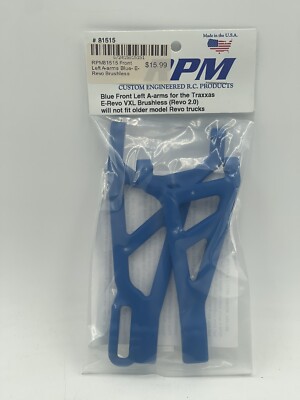 RPM 81515 Blue Front Left A-Arm Set Traxxas E-Revo VXL Brushless 2.0 (New)