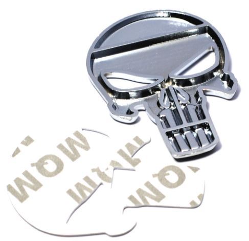 Tuning Metall Karosserie Emblem Auto Motorrad 3D silber Auto The Punisher Schädel Abzeichen. - Bild 3 von 3