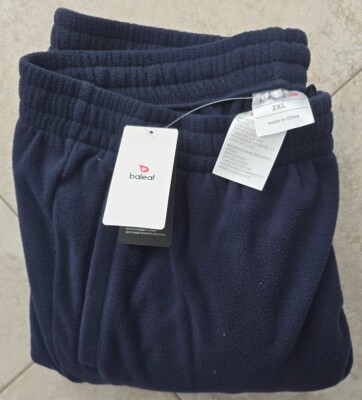 Baleaf Womens Blue Fleece Sweat Pants 2XL - Elastic Waste Slash Pockets New Tags