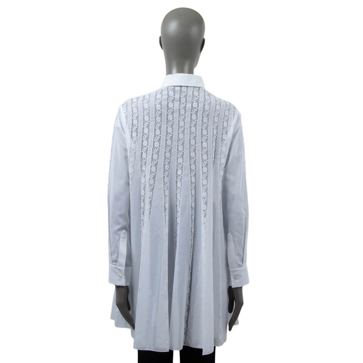 67865 auth CHRISTIAN DIOR white cotton 2018 LACE TRIM TUNIC