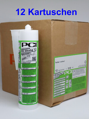 PCI Silcofug E 12 x 310 ml Sanitärsilicon Bausilicon Silicon Balkon Terrasse Bad