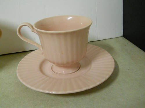 Juego de 6 tazas y platillos de té Mikasa Potpourri FA125 rosa rubor Japón acanalado - Imagen 6 de 6