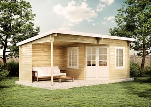 Gartenhaus Carl 28 Holz 28 mm 598x300 cm Pultdach ...