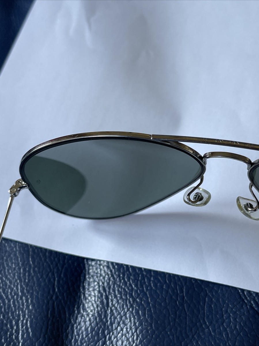 RAY-BAN U.S.A. B&L VINTAGE 90s AVIATOR PILOT CHROME SILVER 62-14