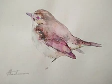 warbler, Birds, Watercolor artwork, Handmade, Original painting on paper