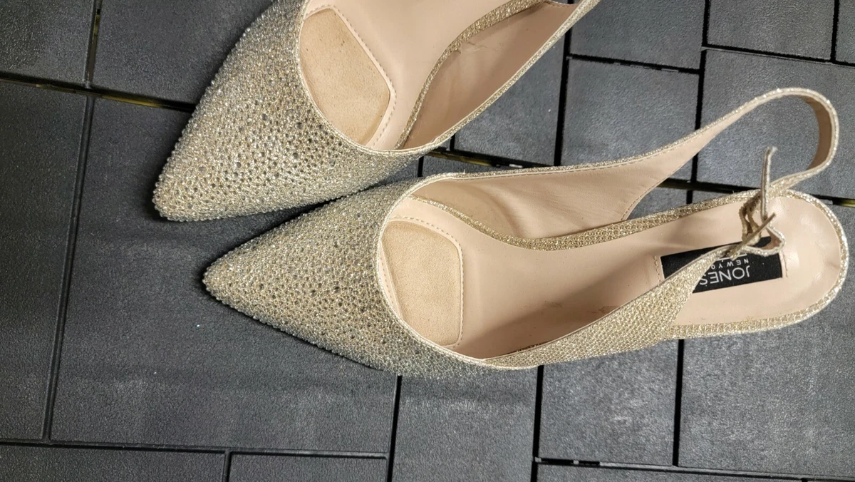 Jones New York Signature Glitter Gold Studded Bling Pointed Toe