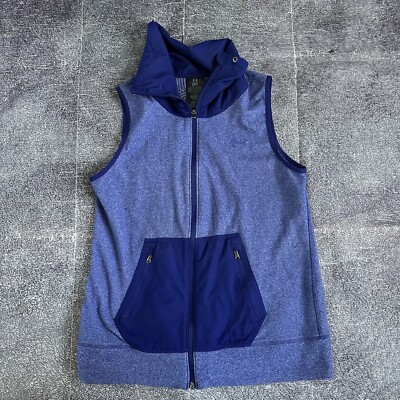 Womens Under Armour Cold Gear Heather Purple Full Zip Up Fitted Vest Jacket Sz M