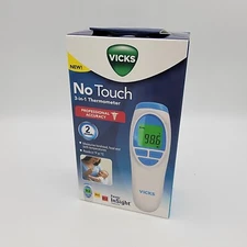 Vicks No Touch 3-in-1 Thermometer Measures Forehead Food & Bath Temps