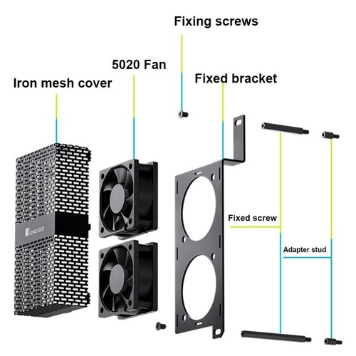 3 Pin ARGB RAM Heatsink Low Noise RAM Dual Fans Computer Accessories - Photo 3/10