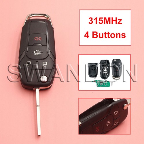 2-Pack Replacement Flip Key Fob For 2013-2016 Ford Fusion - FCC ID N5F-A08TAA, Uncut Blade, Requires Programming 3 thumbnail image