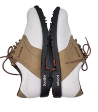 Foot Joy Greenjoy Golf Shoes Mens White 9.5 Retro Rockabilly Lace Up Cleats 1980