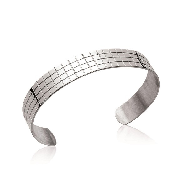 Bracelet Rigide En Argent Massif Ciselé - Occasion, Réglable, Couleur Argenté