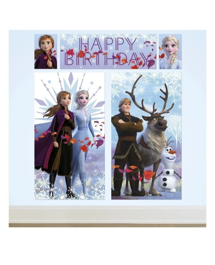 Disney FROZEN 2 II Scene Setter BIRTHDAY party wall poster backdrop Anna Elsa + - Image 2 of 3