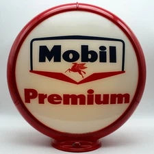 Mobil Premium 13.5" Gas Pump Globe - SHIPS FULLY ASSEMBLED! READY FOR YOUR PUMP!