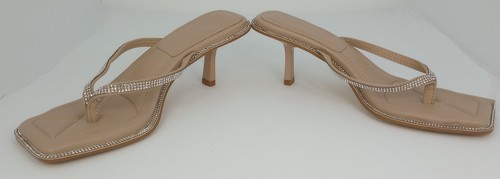 SEKAYISORE Rhinestone Square Toe Sandal Stiletto Heels Size 7 - Picture 5 of 13