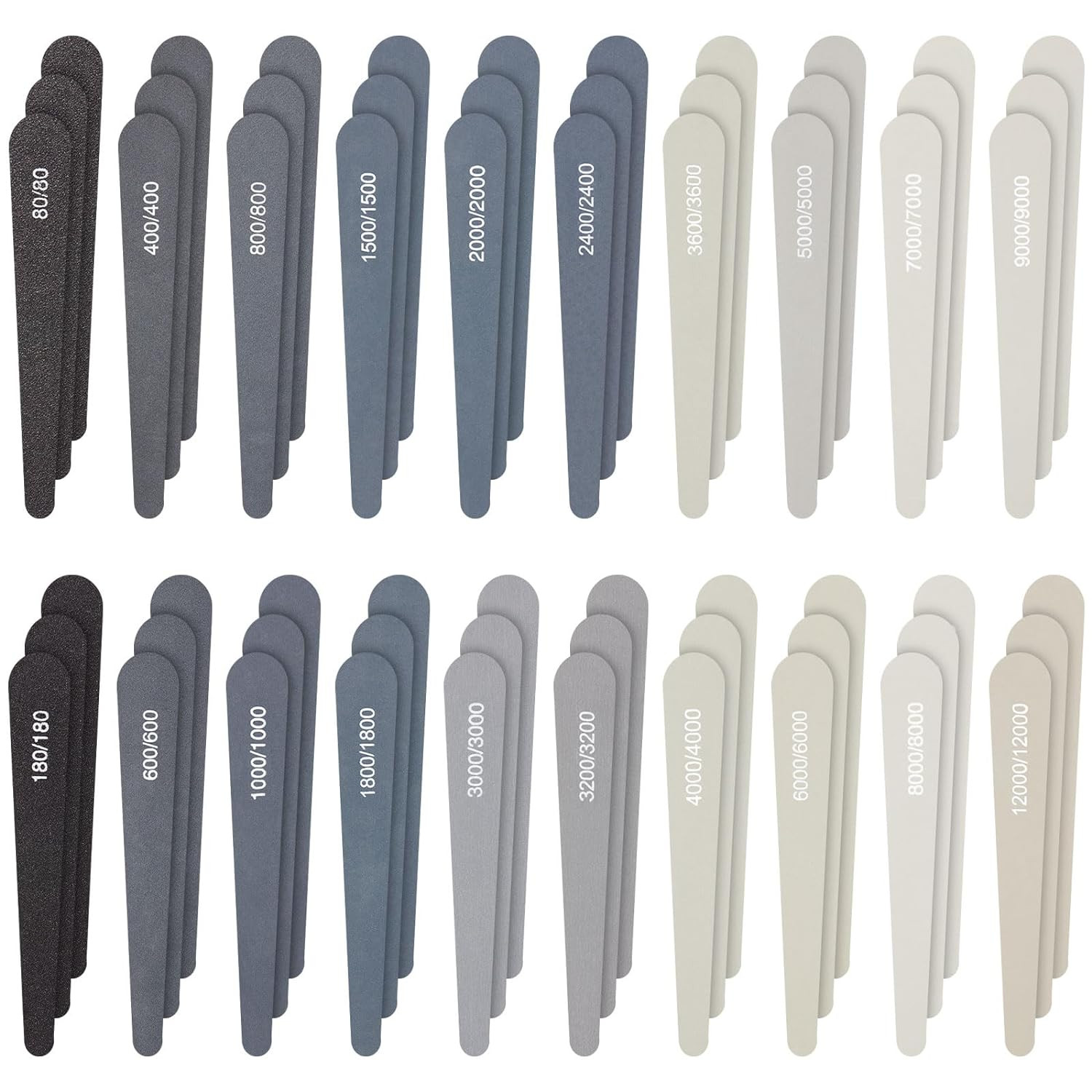 60 Pieces Sanding Sticks Buffing Model Sticks for Plastic Models Assorted Metal