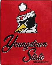 Northwest NCAA Youngstown State Penguins Raschel Throw Blanket New 50" x 60"